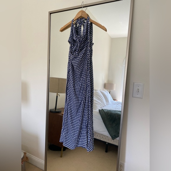 NWOT Reformation Monaco Dress in Blue/White Gingham Size 6 - Picture 2 of 4